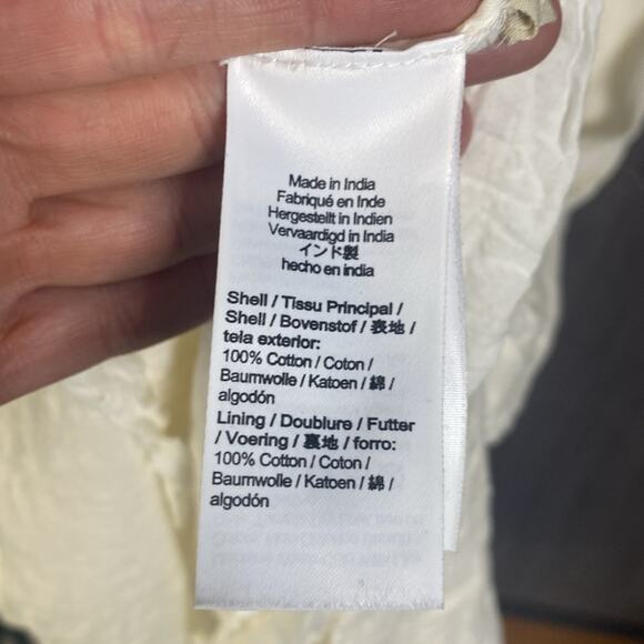 Madewell Ruffle-Strap Tiered Midi Dress in Textural Stripe Women's Large - Picture 5 of 8